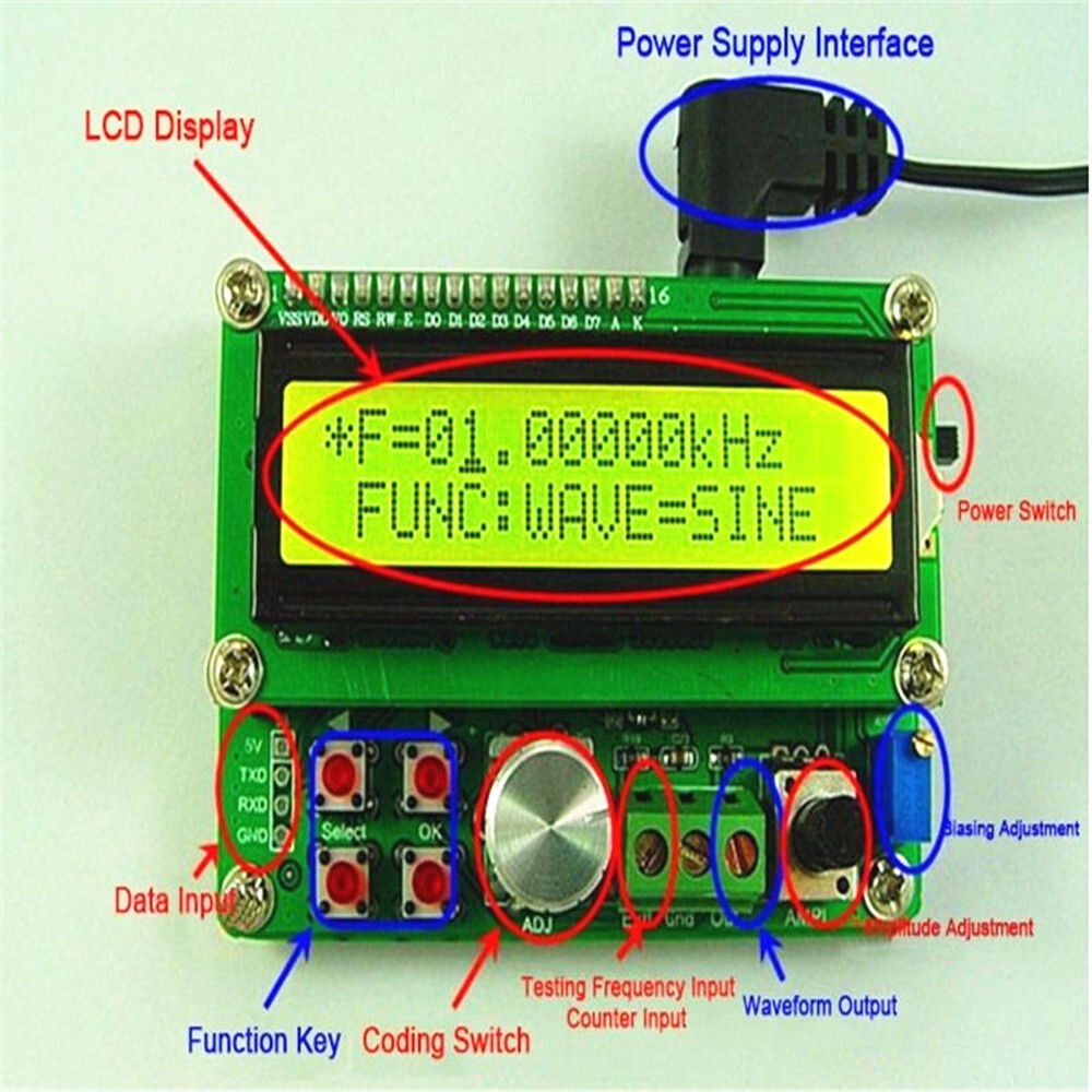 Generator Signal Module Sine/Triangle/Square Wave TTL Output DDS Function FY3012
