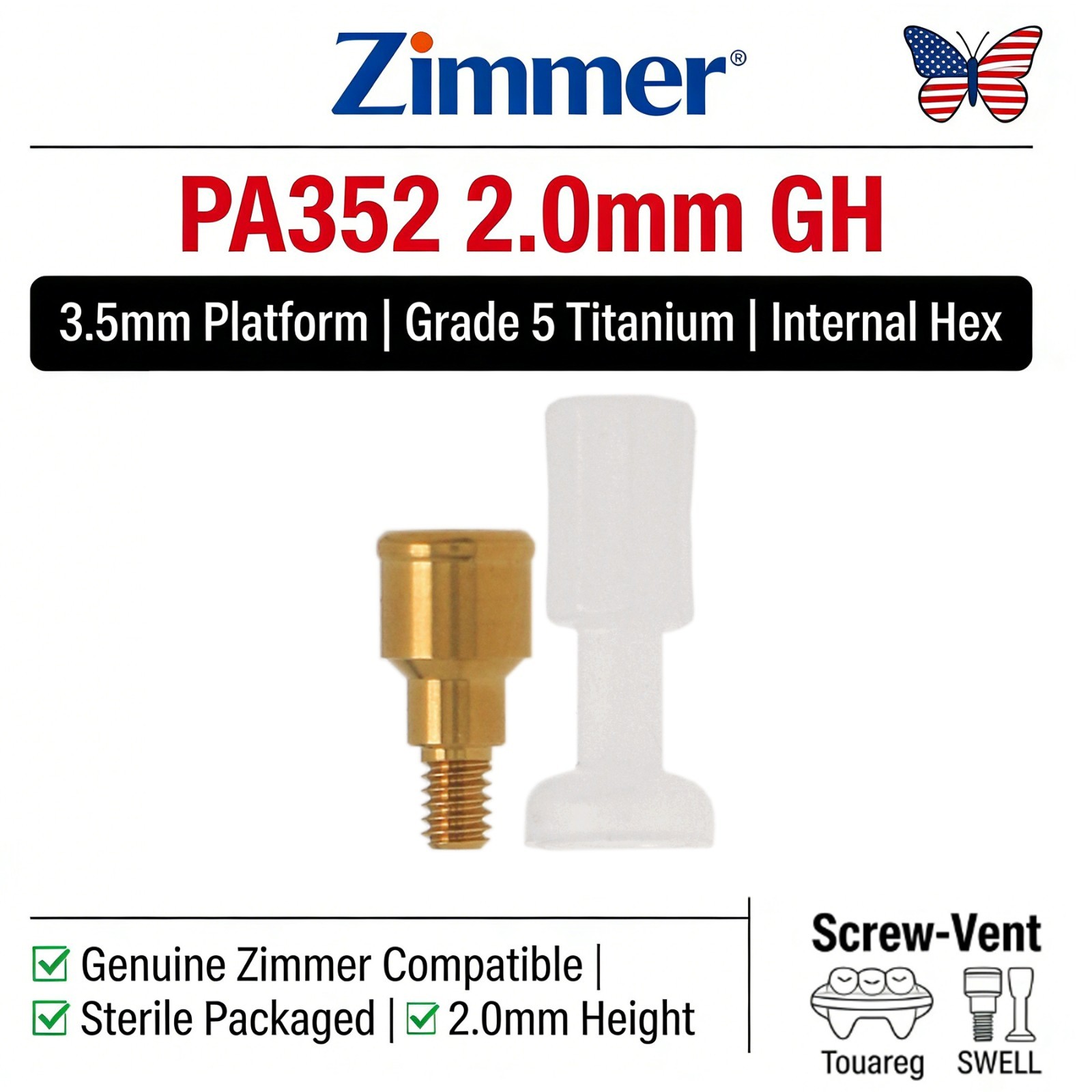 Locator Abutment 1–5mm for Zimmer TSV 3.5/4.5 Compatible MIS Adin Male Caps Tool