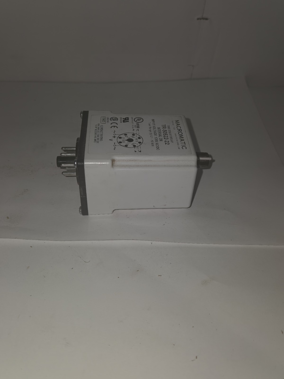 Macromatic TR-50522-22 Time Delay Relay Interval On 120VAC/DC 0.1-10 Min 10A