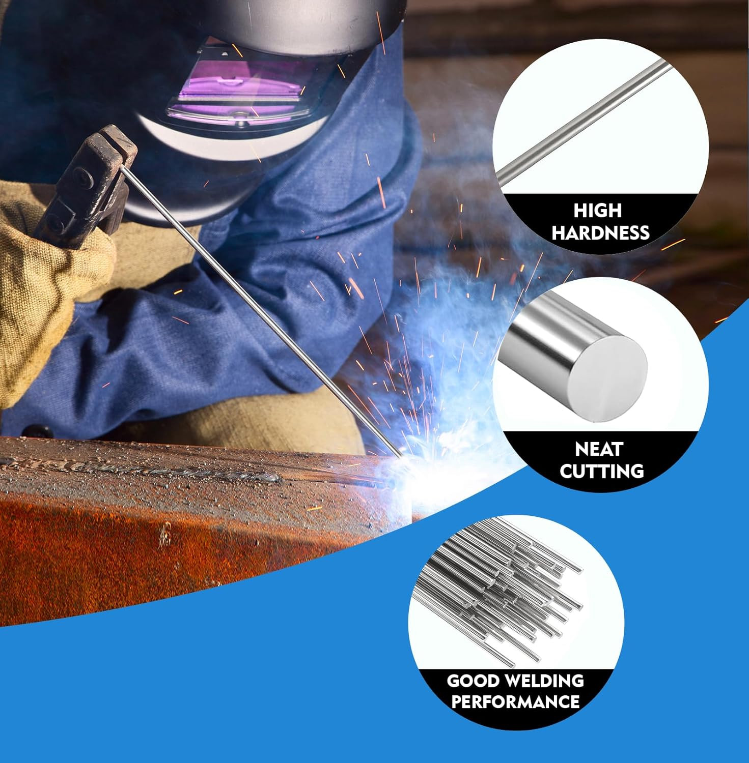 30 Pcs Stainless Steel TIG Welding Rod ER308L, 1/16″X16″ Welding Wire Filler Rod