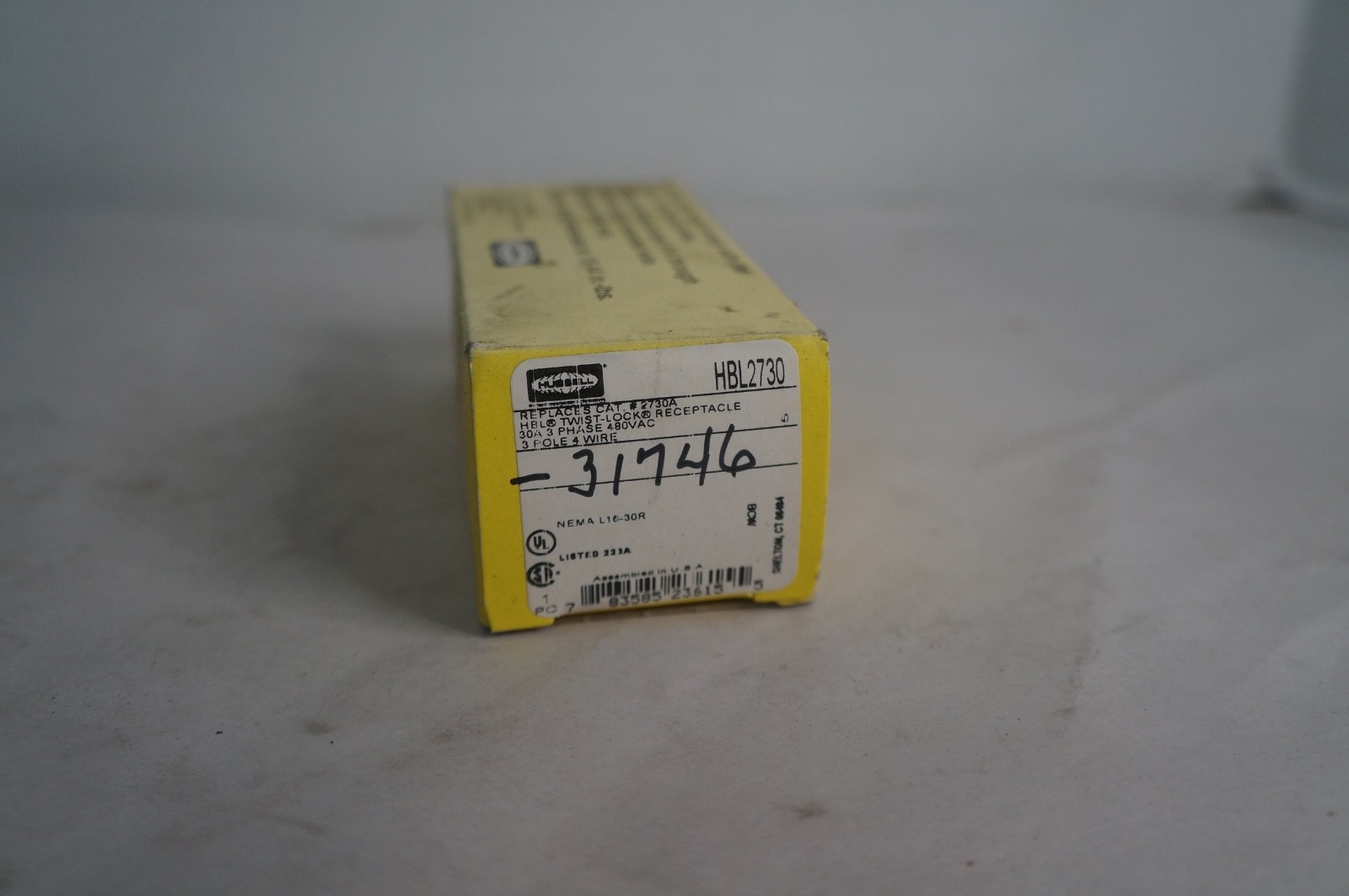 Hubbell HBL2730 Twist Lock Receptacle L16-30R 30A 480V 3P4W NOS