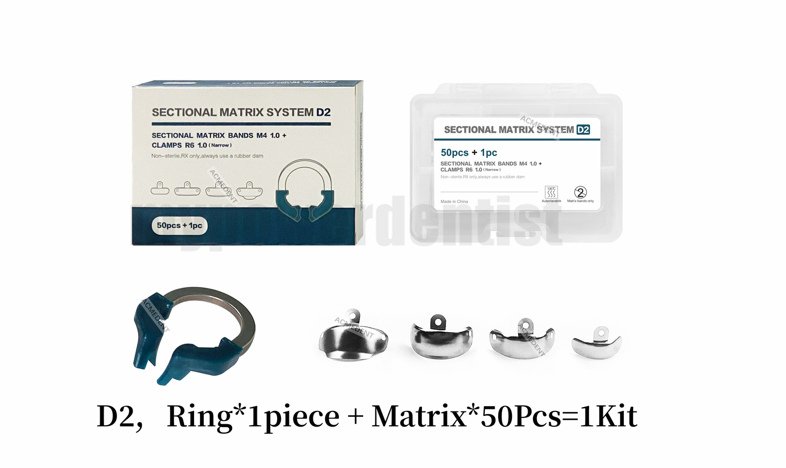 Dental Sectional Matrix Narrow Ring Titanium Clamp C2 D2 Matrix Kit Fit Palodent