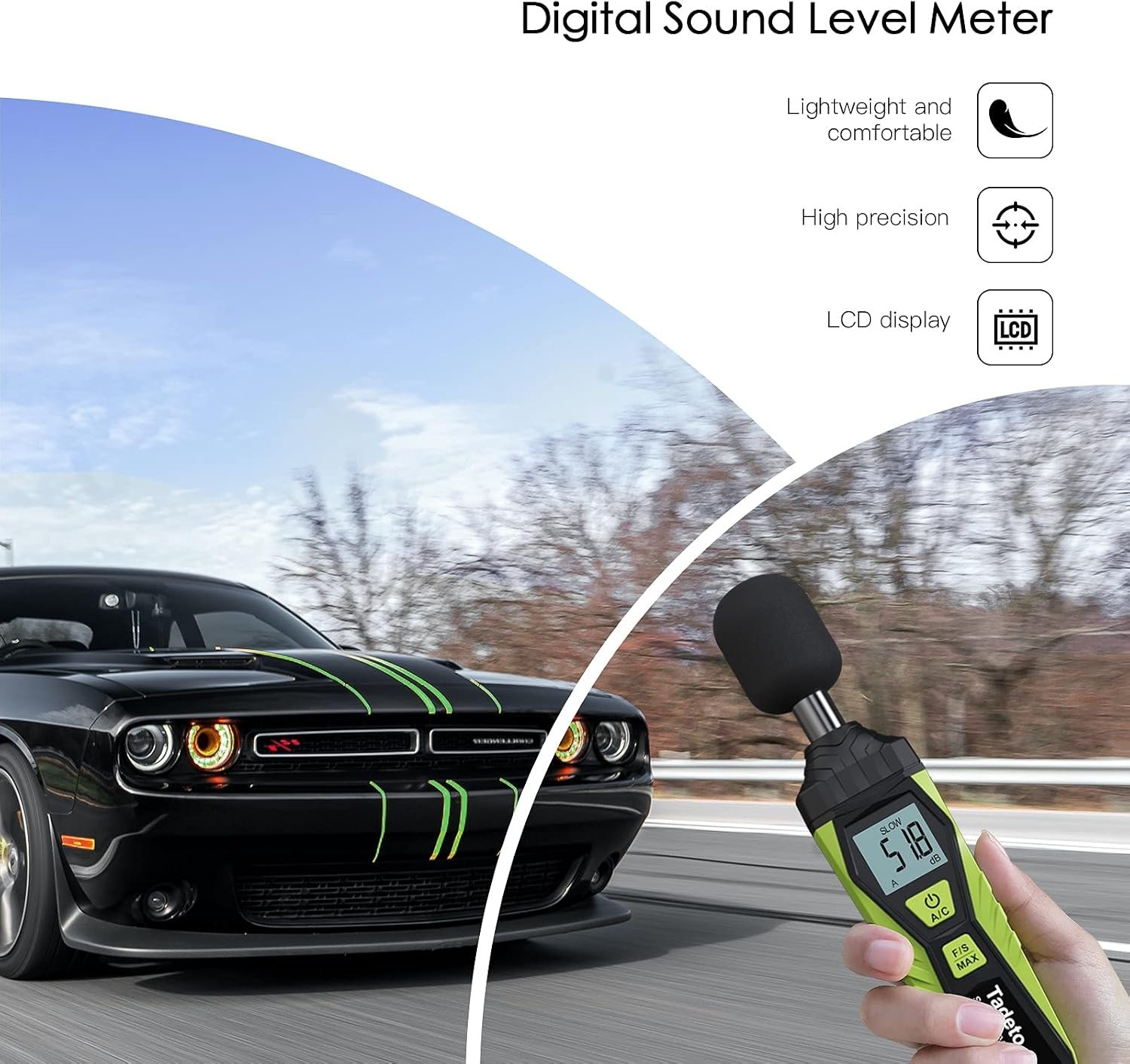 Digital Sound Level Meter MAX Data Hold Backlight