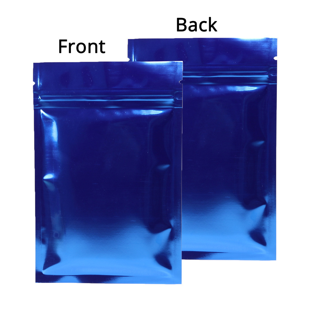4x6in Both Sided Glossy Blue Foil Mylar Zip Seal Bag w/ Heat Sealing Machine B31