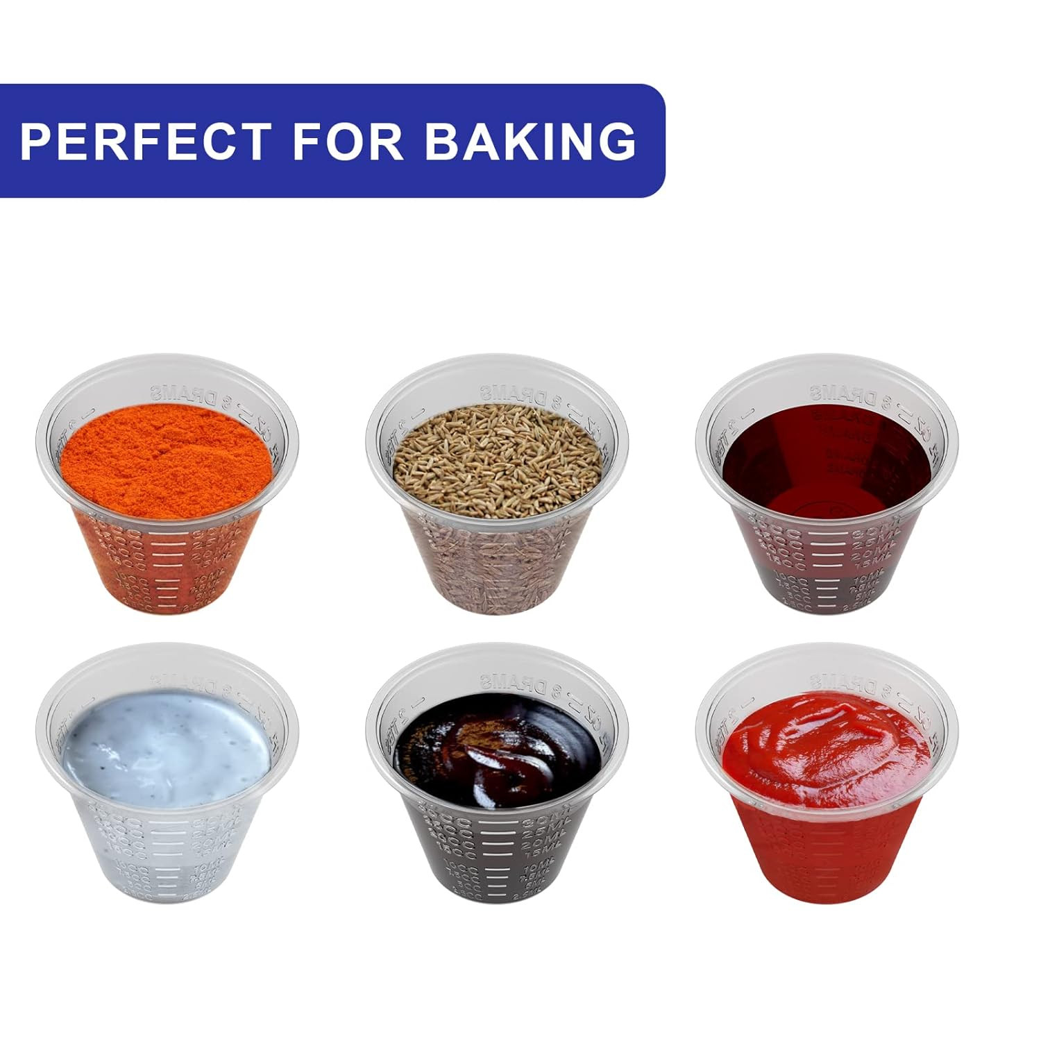 100 Pack 1oz Plastic Medicine Measuring Cups 30ml Bulk