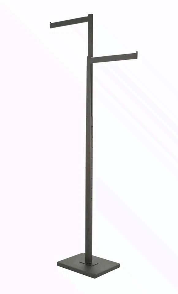 Ecoŋoco 2-Way Garment Rack Straight Arms Rectangular Tubing Black Display USA