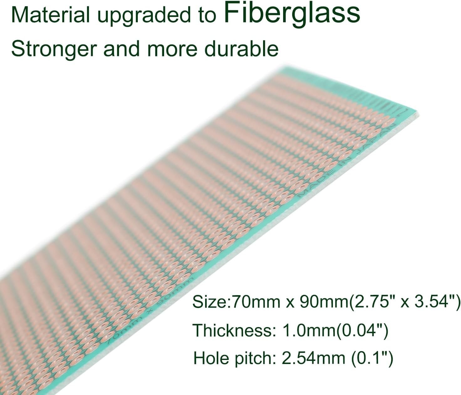 10-Pieces 70mm x 90mm Copper Strip PCB Board 884 Holes Perfboard Universal
