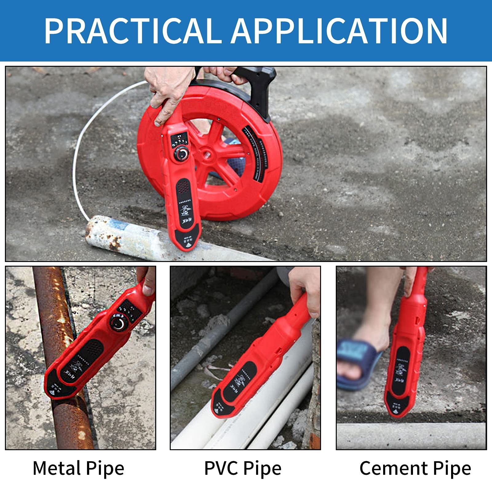 Pipe Blockage Detector – 30M Water Pipe Scanner, Metal & PVC Clogging Tool