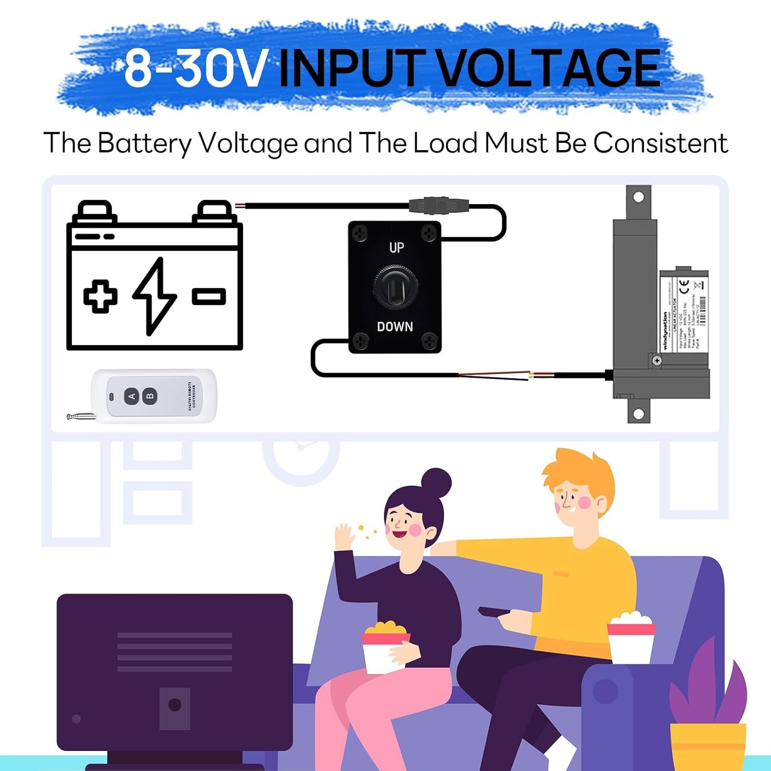 12V 30A DPDT Waterproof Latching Reverse Polarity Toggle Switch Up/Down
