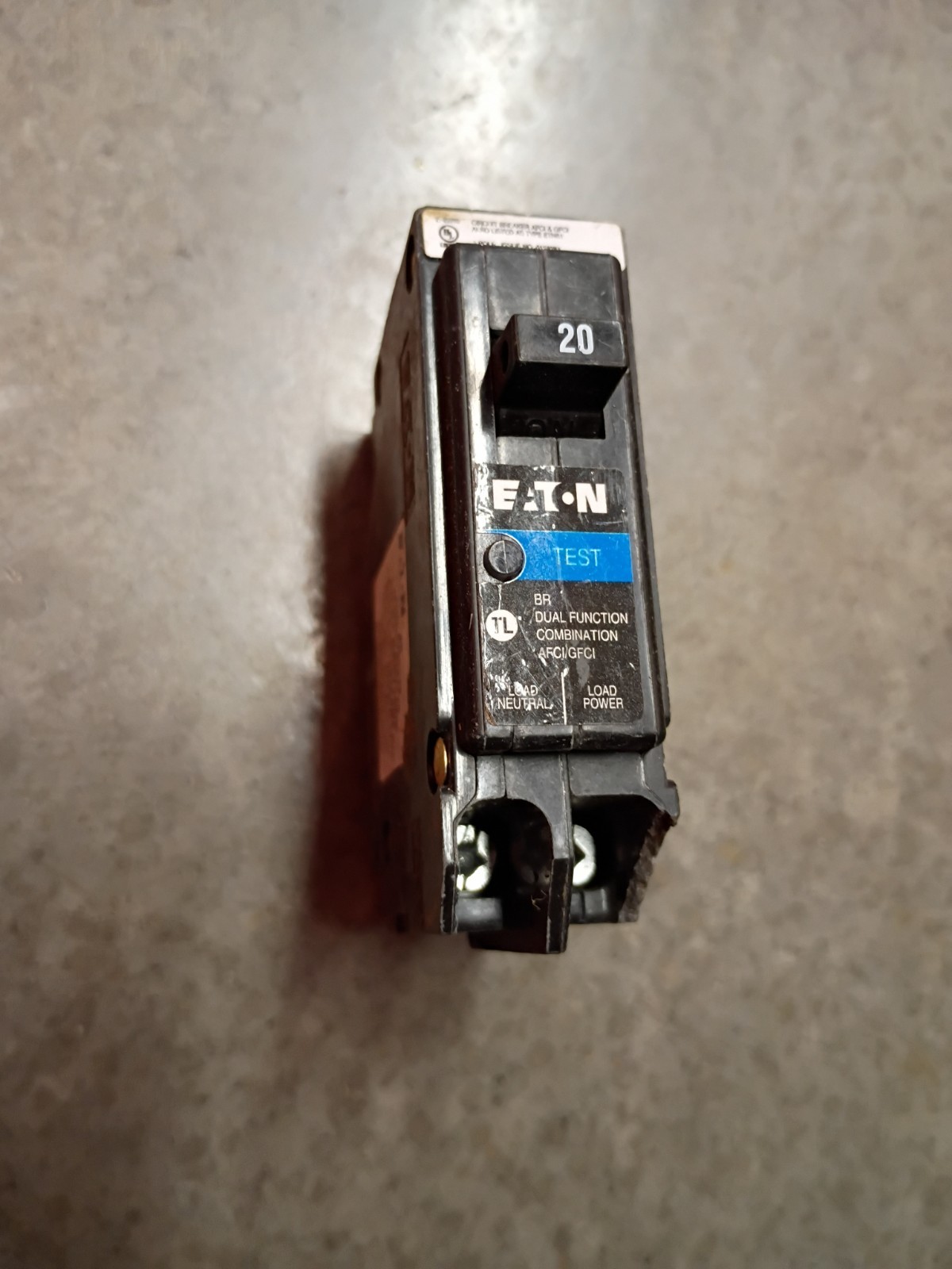 Eaton BRP120DF 120 20A 1-Pole Dual Function Circuit Breaker AFCI/GFCI READ DES.