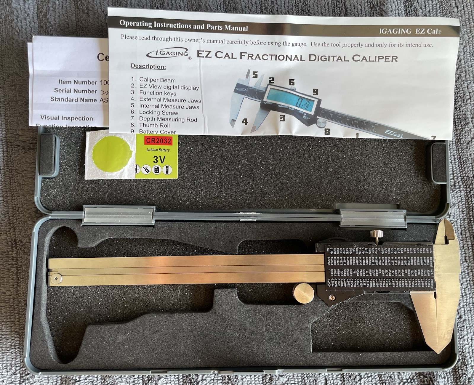 iGaging IP54 Fractional digital Caliper 0-150mm 0-6″ Range Caliper