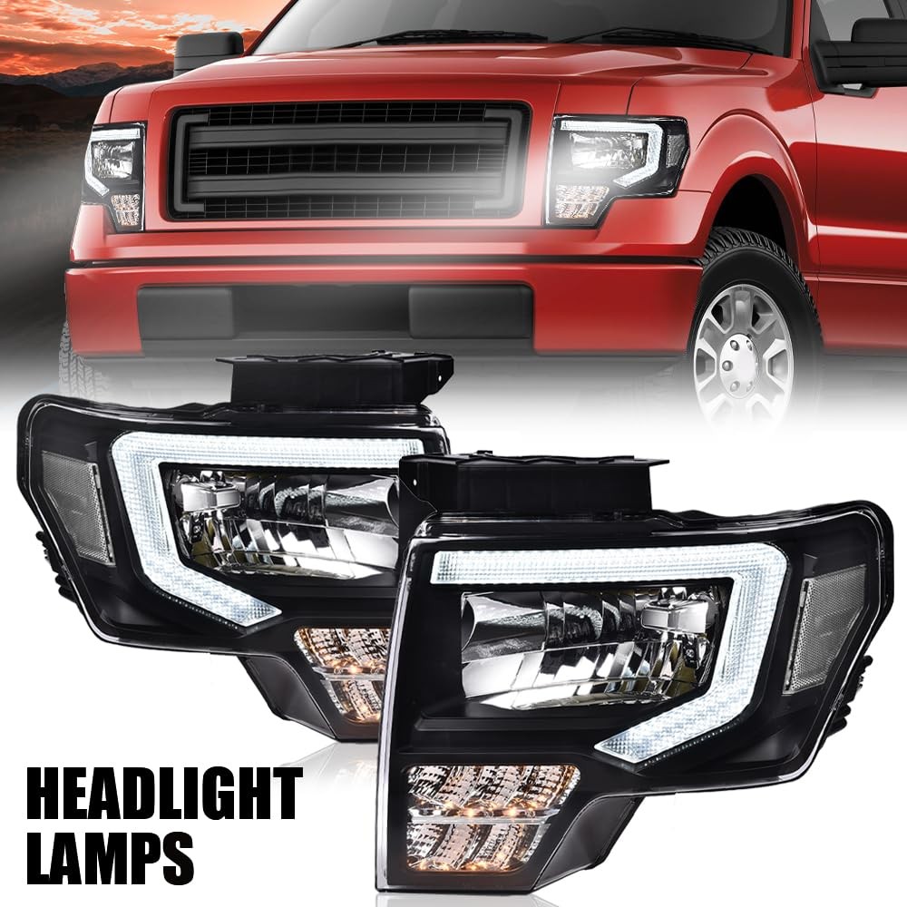 LED DRL Headlight Assembly for F150 2009-2014 FO2503289 Clear Lens