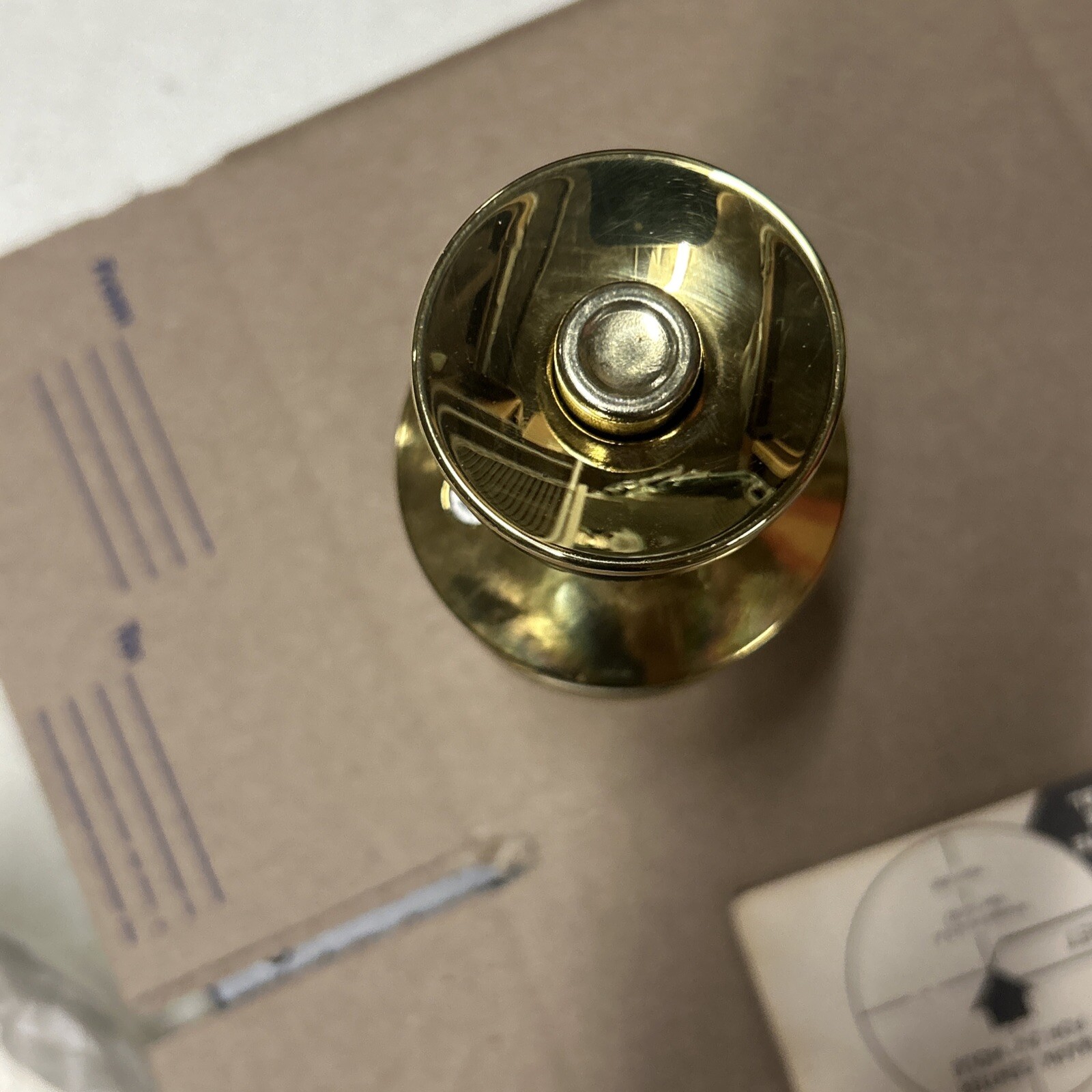 Schlage F40 BEL 605 Bell Bright Brass Privacy Bed Bath Door Knob Bathroom