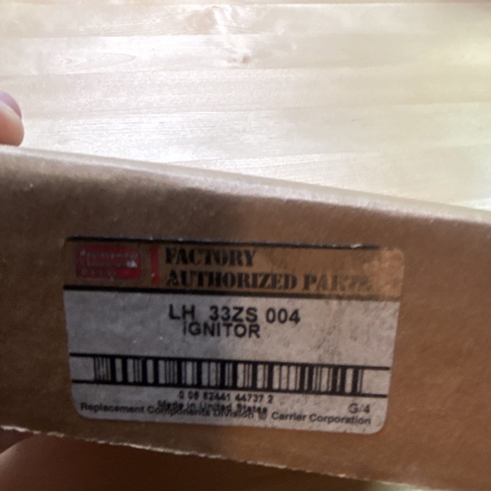 Carrier LH33ZS004 120V Hot Surface Ignitor Central Furnace Ceramic