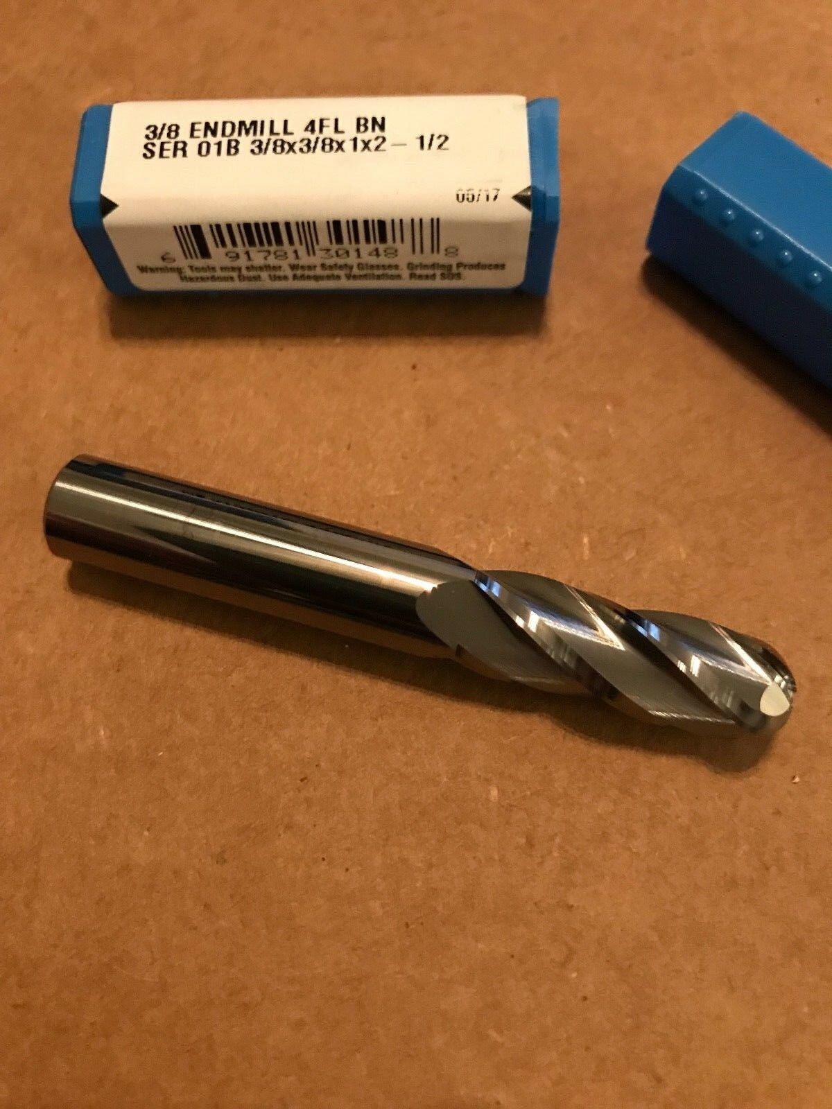 1x – NEW SGS 4 Flute Single Round End Mill 3/8″ x 2-1/2″ Shank – 30148
