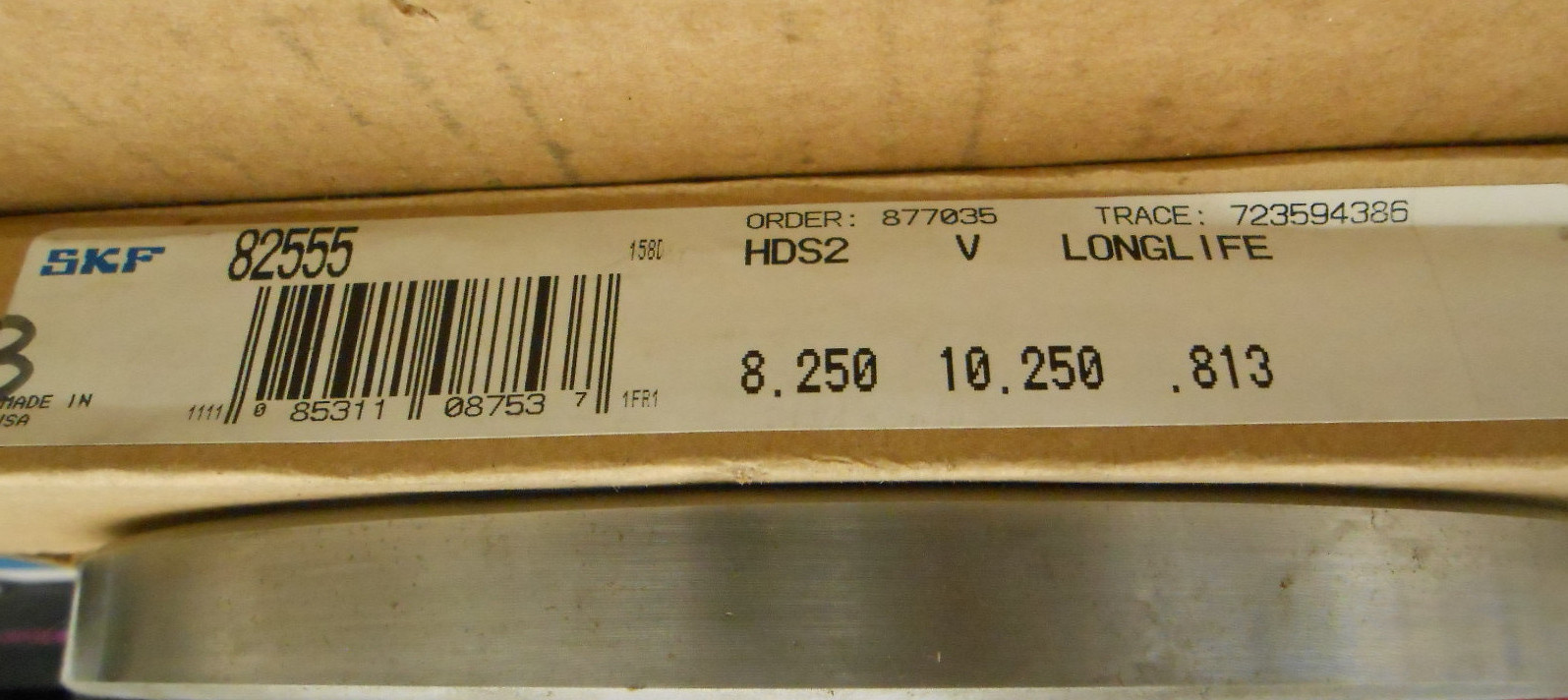 SKF ROTARY SHAFT SEAL 82555 SINGLE LIP SEAL 8.250, 10.250, .813