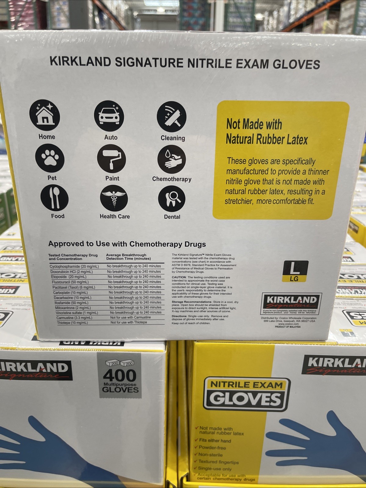 Kirkland Signature Nitrile Exam Gloves – Large Size (400 Pieces) (467130)