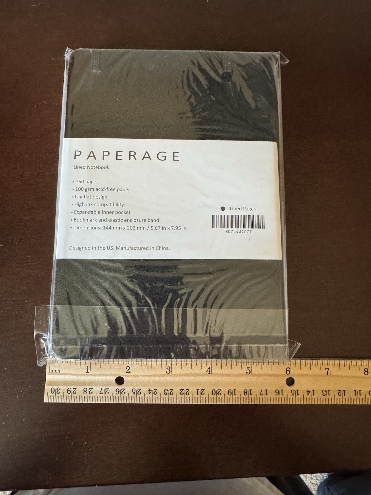 PAPERAGE Lined Journal Notebook, (Black), 160 Pages, 160 Black