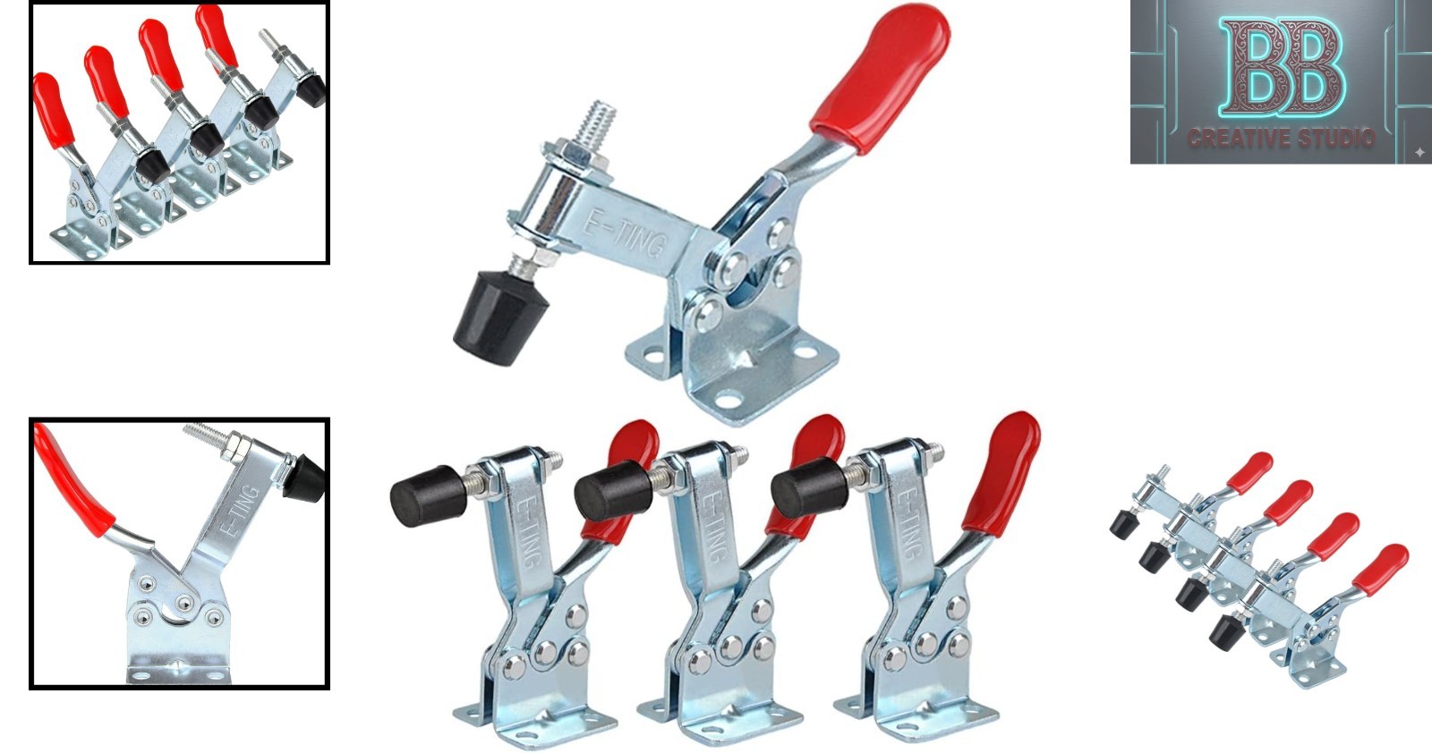 4-Pack 201B Quick Release Toggle Clamps – 198Lbs Antislip Grip for Woodworking