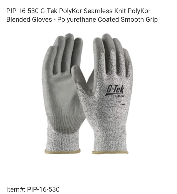 PIP 16-530 ▪︎ Cut Resistant Coated Gloves ▪︎ A3 Cut Level《NEW》Pack Of 12 Size XS