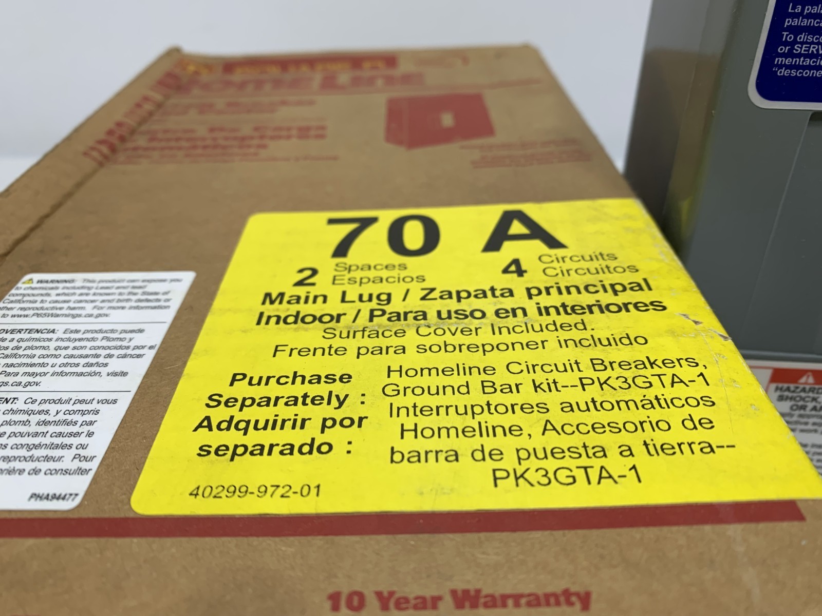 Square D HOM24L70S Circuit Breaker Load Center 240V 50/60 Hz 70 Amp