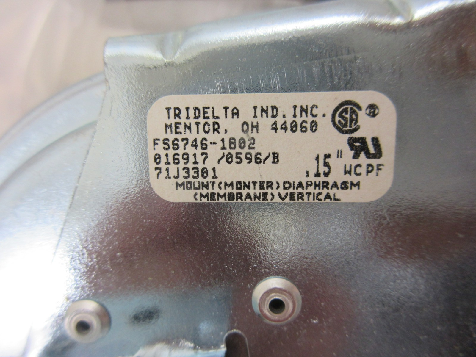 LENNOX 11K95 88J3901 FASCO 7021-9262 INDUCER BLOWER W/ PRES. SWITCH 71J3301