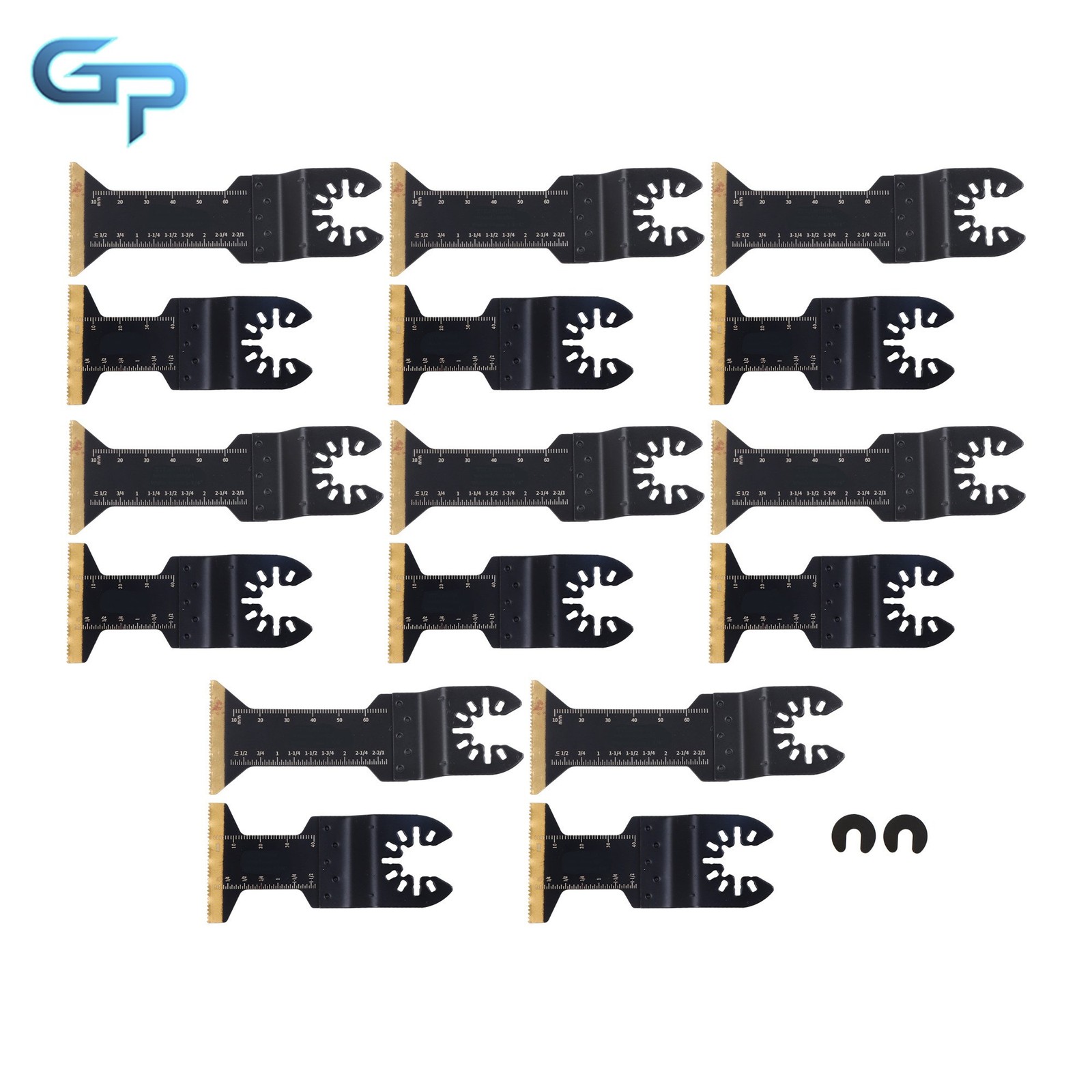 16 Pcs Extended Titanium Oscillating Saw Blades for Metal & Wood Cutting