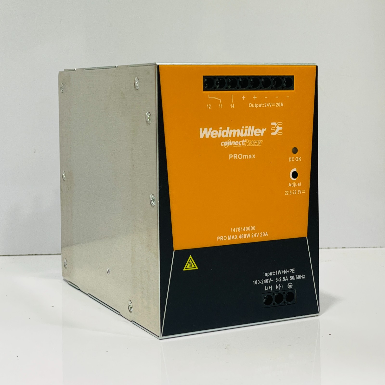 WEIDMULLER 1478140000 PRO MAX 480W 24V 20A SWITCHING POWER SUPPLY DIN RAIL