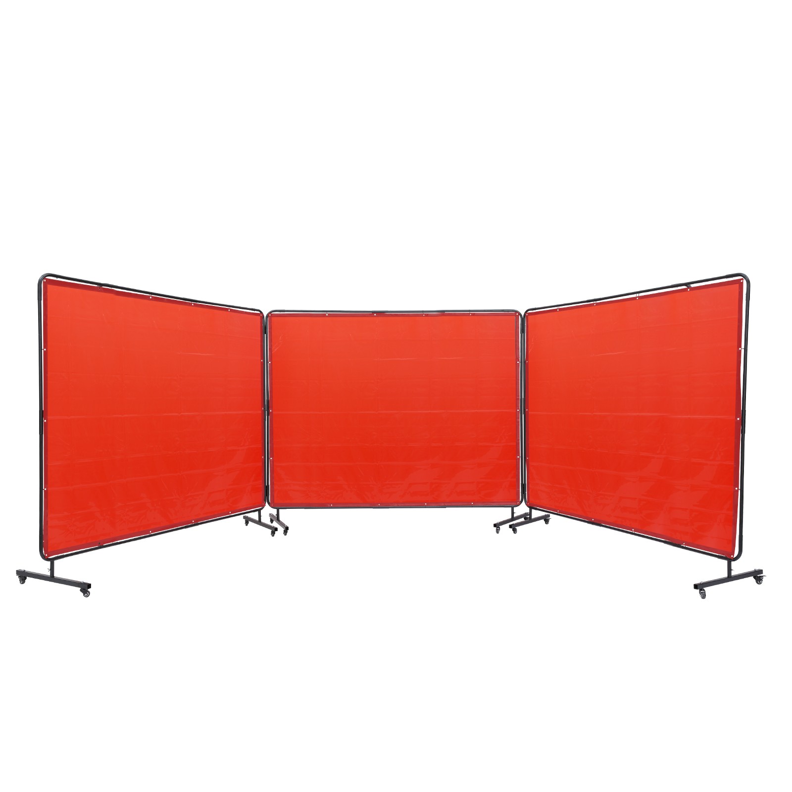 VEVOR Welding Screen with Frame 3 Panel 6′ x 8′ Welding Curtain Screen 12 Wheels
