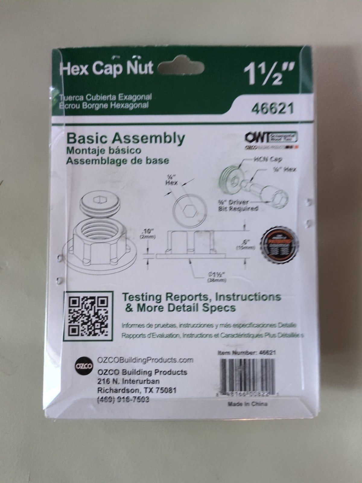 Ozco 1-1/2 in. Aluminum Hex Cap Nut (4-Pack) 46621
