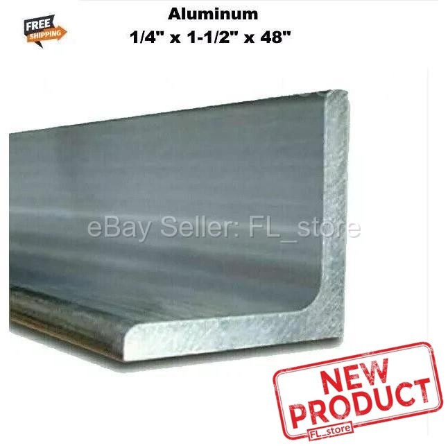 1/4″ x 1-1/2″ x 4 Feet Aluminum Angle Unpolished Alloy 6061 90 Degrees Stock NEW