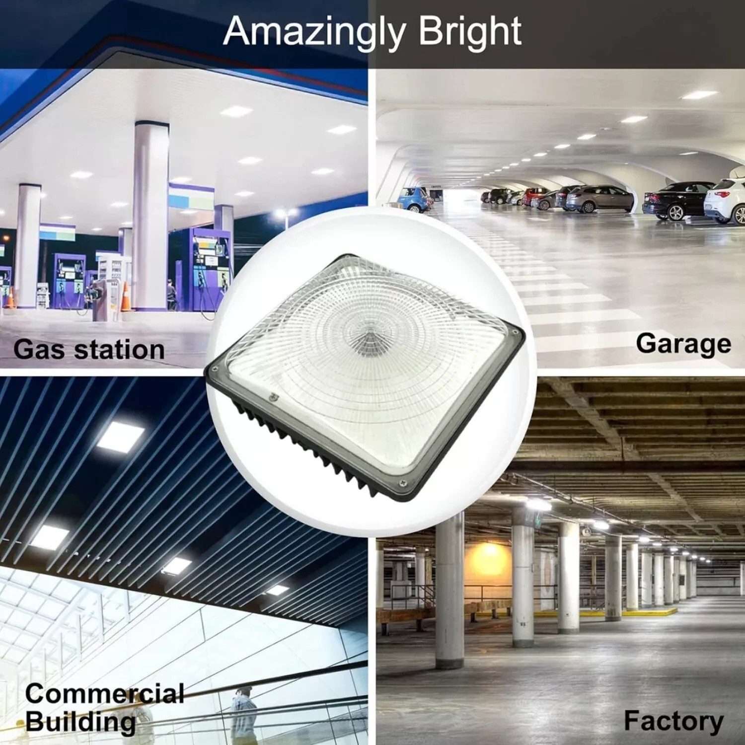 70W LED Canopy Light Commerical Outdoor Gas Station Square LED Lights IP65 4Pack