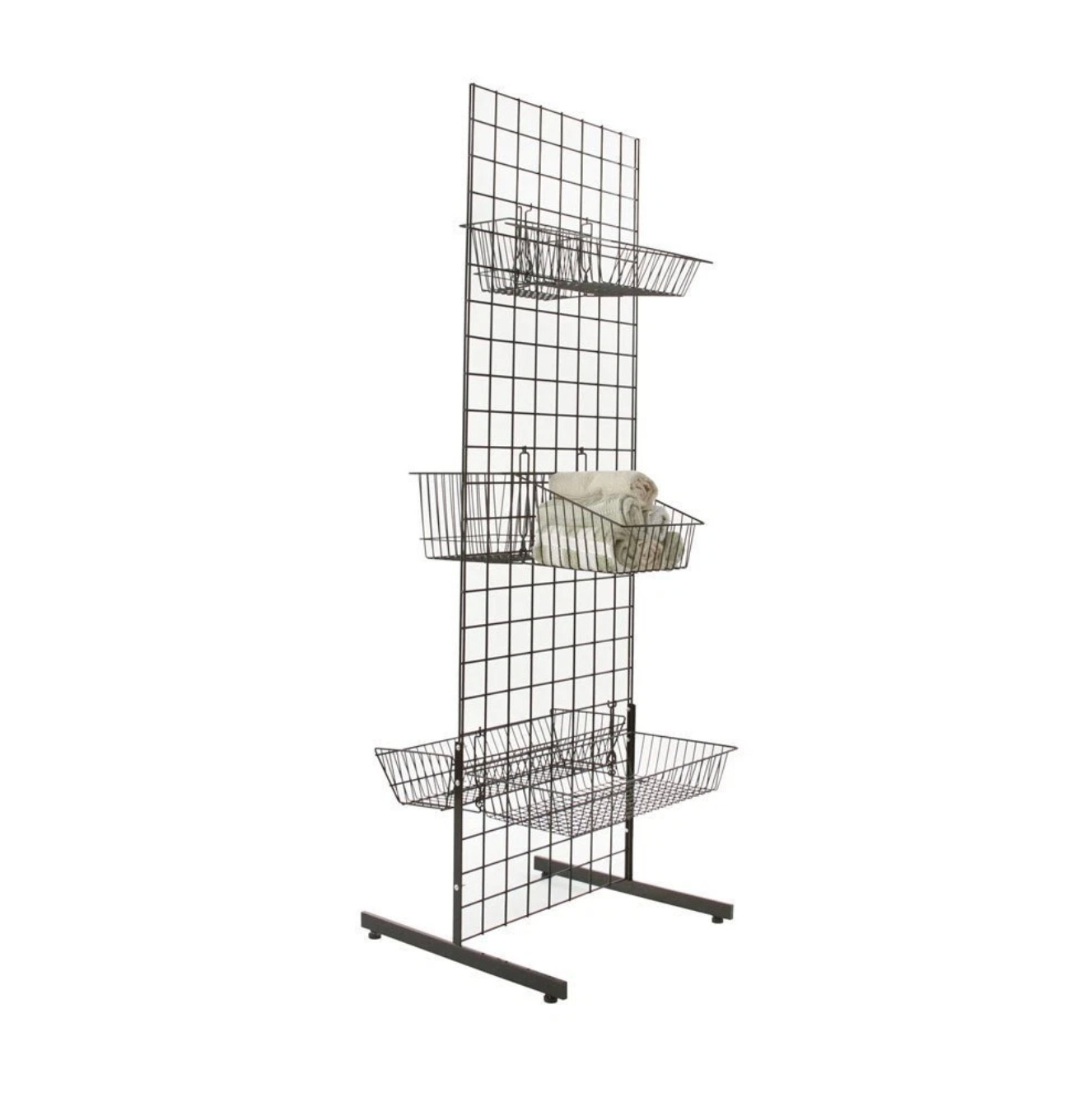 Display Grid Rack 6 ft Panel Metal Stand Retail Store Craft Art Shelf Organizer