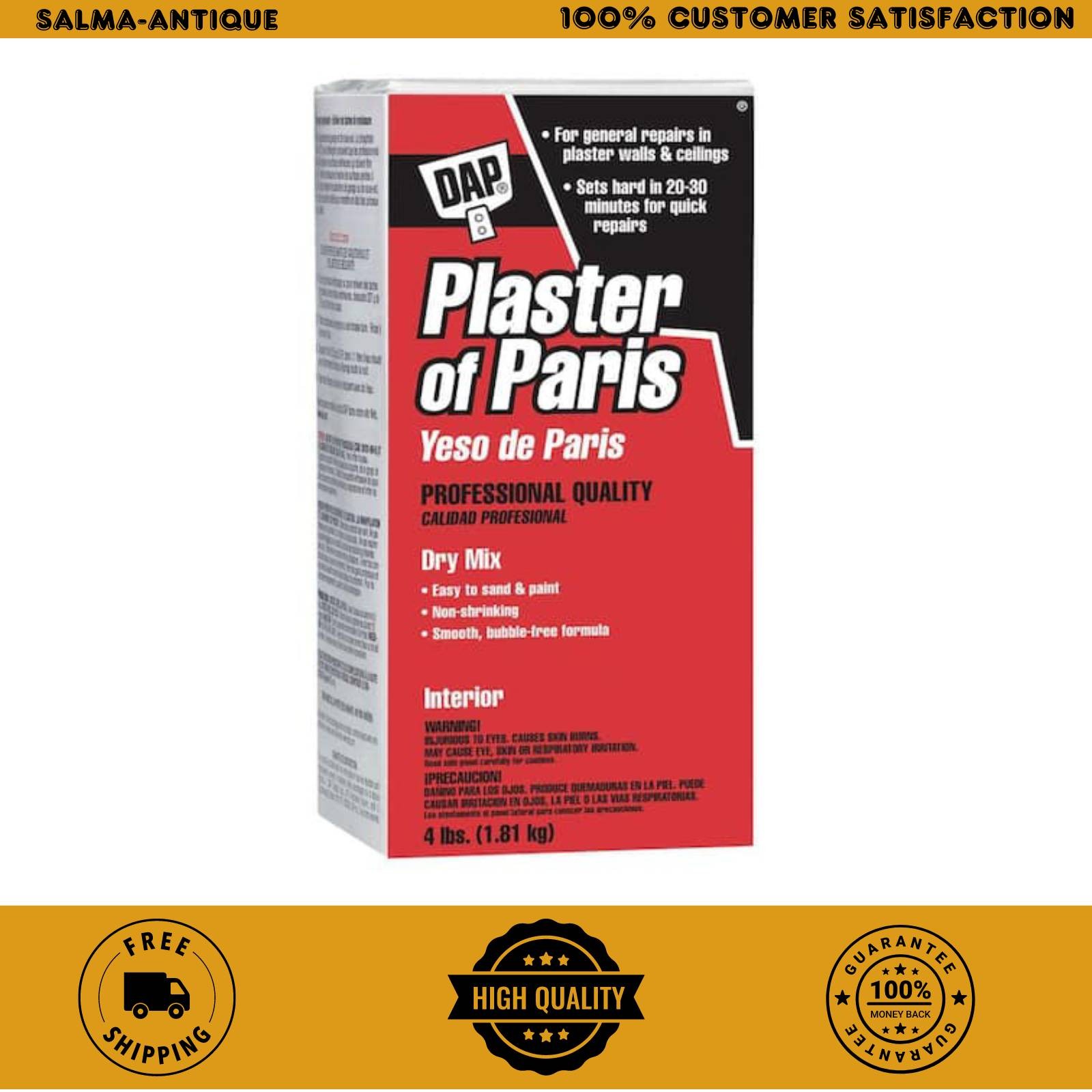 DAP Plaster of Paris, Sets In 20 To 30 Minutes – 4 Lbs.
