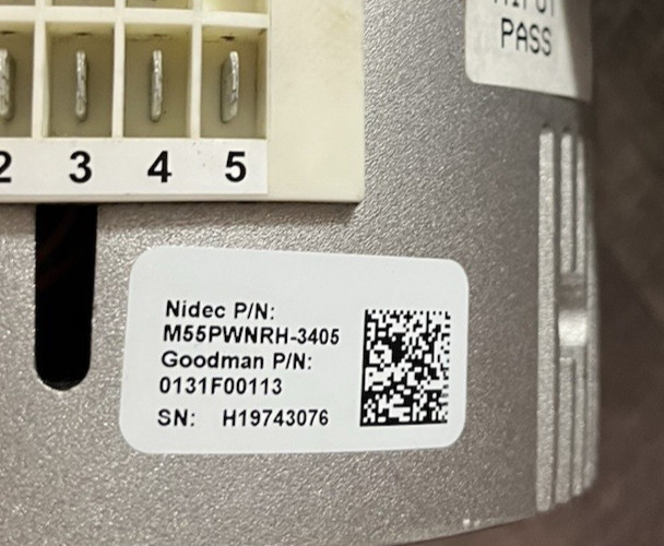 Nidec SelectTech M55PWNRH-3406 3/4 HP ECM Blower Motor 0131F00138 115V Tested