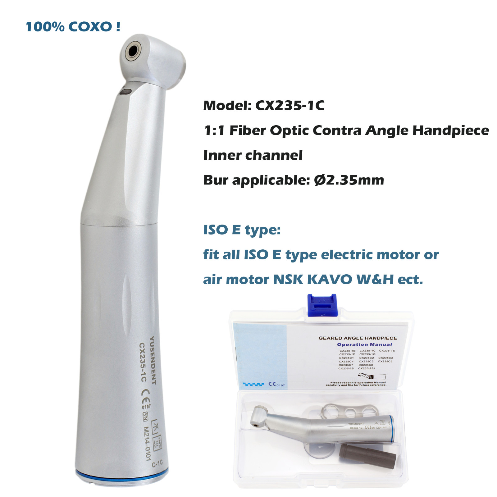 COXO Dental Slow Speed Handpiece 6:1/8:1 Endo 1:5 Electric 1:1 Contra Angle NSK