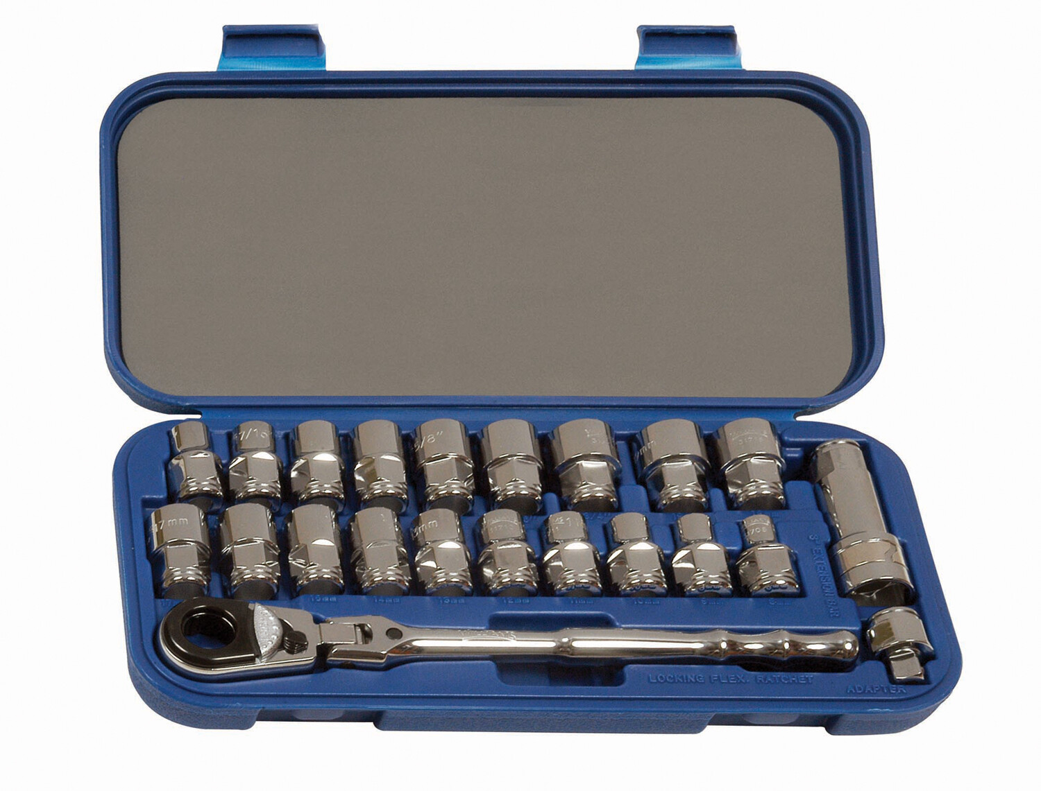22pc 3/8″Dr 6Pt BoltThru Supertorque®Socket Set SAE&Metric w/Case Williams 50671