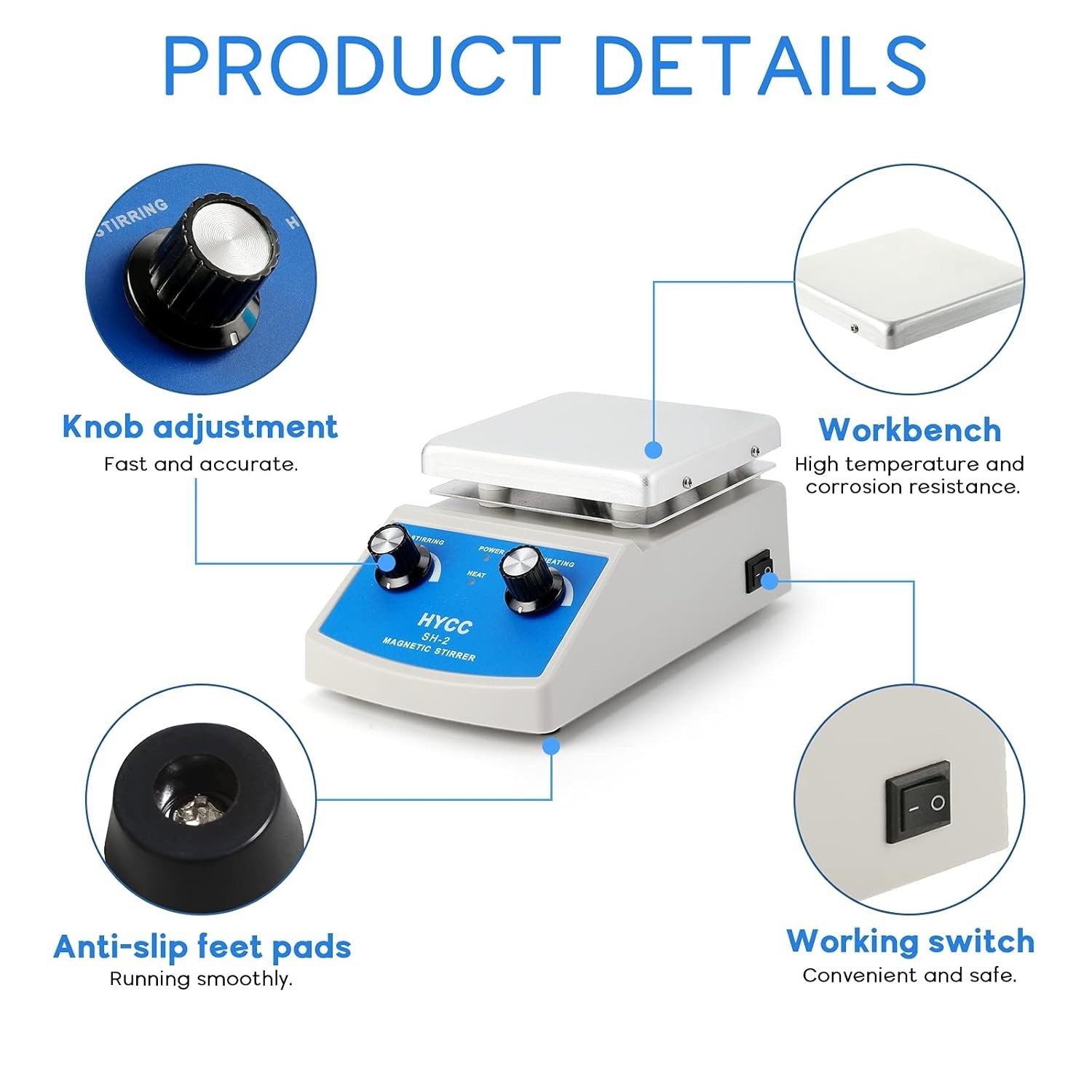 Laboratory-Grade Magnetic Stirrer Hot Plate – 2000mL Capacity, Rapid Heating