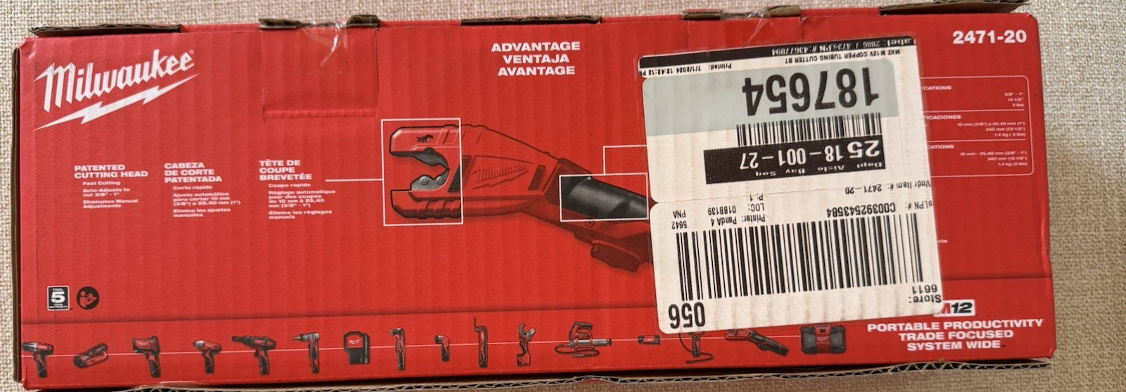 Milwaukee 2471-20 M12 Cordless Copper Tubing Pipe Cutter 3/8″ – 1″ New in Box