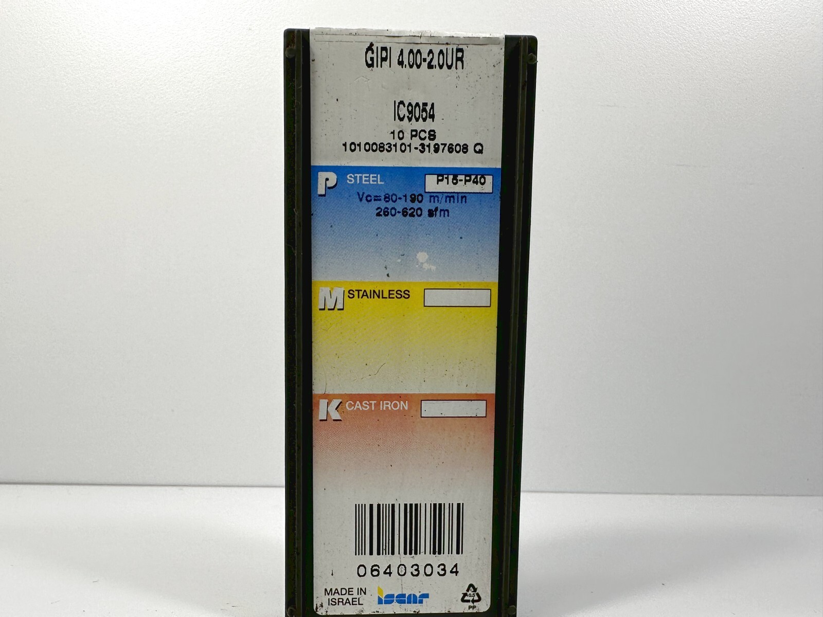 ISCAR GIPI 4.00-2.0UR New Carbide Inserts 6403034 Grade IC9054 7pcs