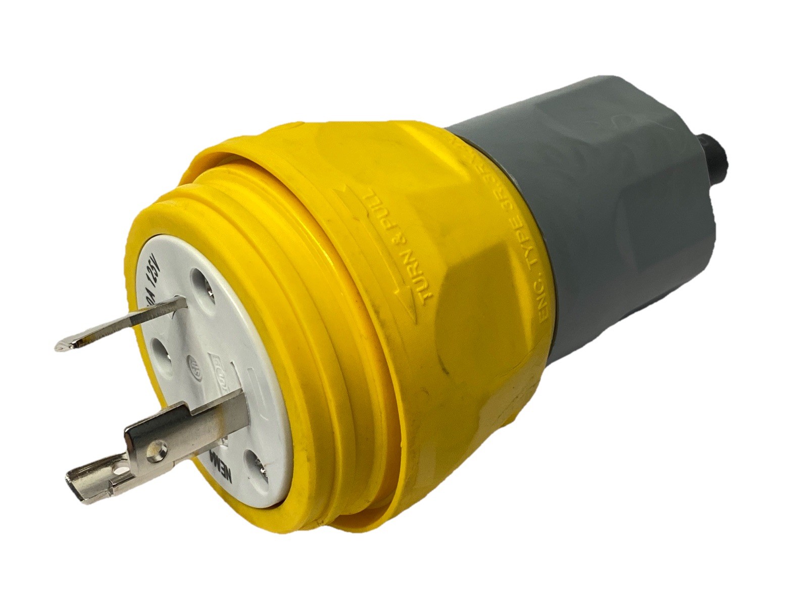 Hubbell HBL28W47 Watertight Twist-Lock Plug Yellow L5-30P 30A 125V