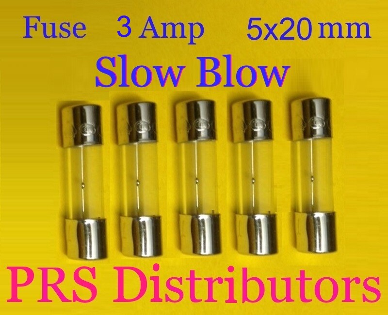 Fuse 3A 250V 5X20mm SLOW BLOW Glass Fuse 3 Amp 250 Volt 5 pieces USA SELLER