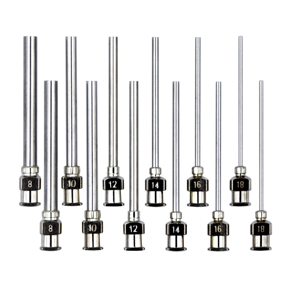 12 Pack Dispensing Needle Set, 1.97inch Stainless Steel Blunt Tip Luer Lock