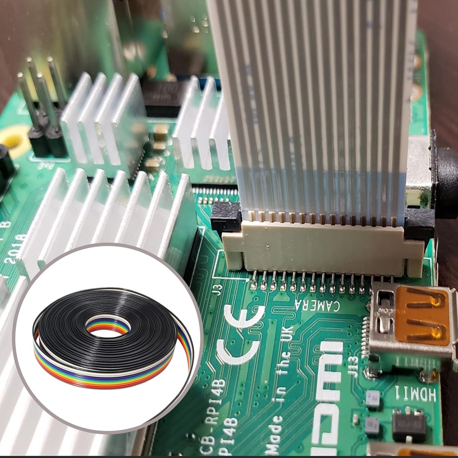 10-Wire Rainbow IDC Ribbon Cable 16ft 2.54mm Pitch Connector Wire