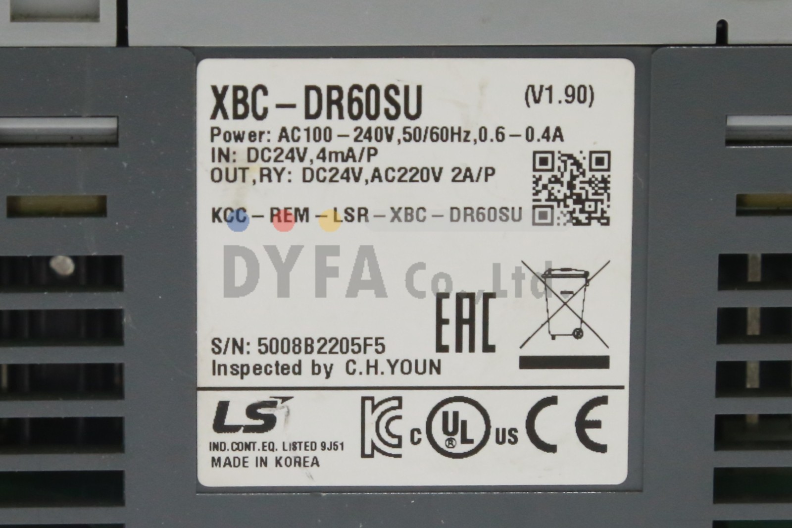 LS used XBC-DR60SU V1.90 PLC-I-2622=9T17