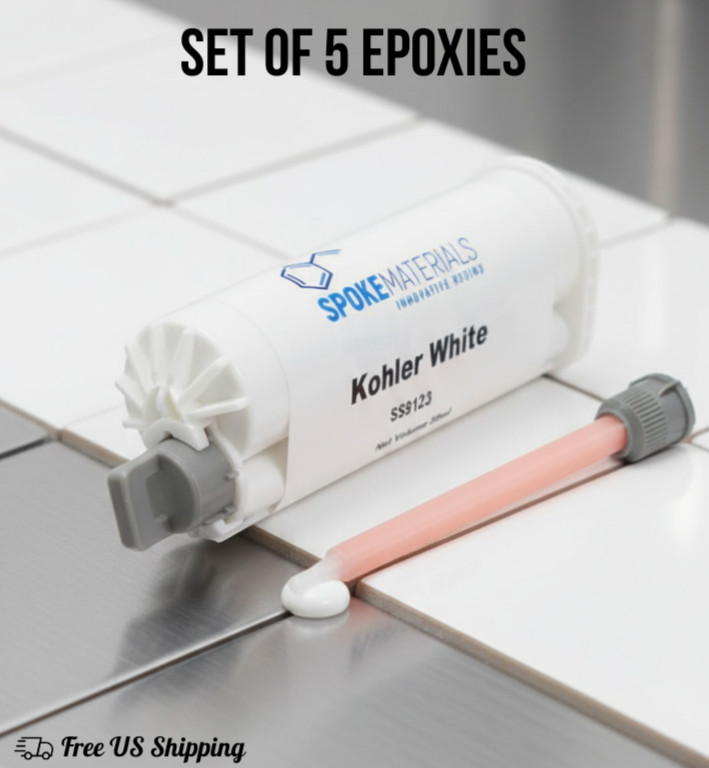 Kohler White Porcelain Repair Kit Ceramic Fiberglass Sink Tub Epoxy Set of 5