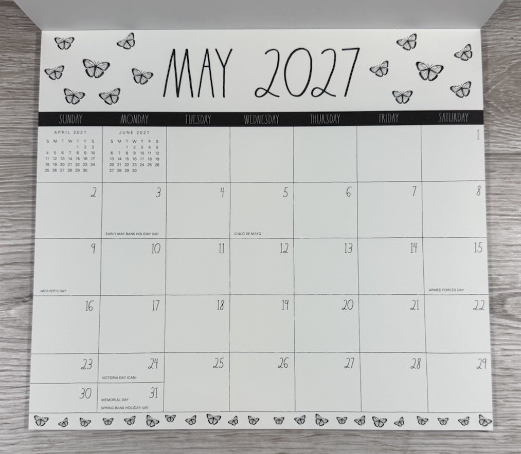 RAE DUNN 2026 2027 Magnetic 17 Monthly Pad Calendar Planner Butterfly 9.5×8.5″
