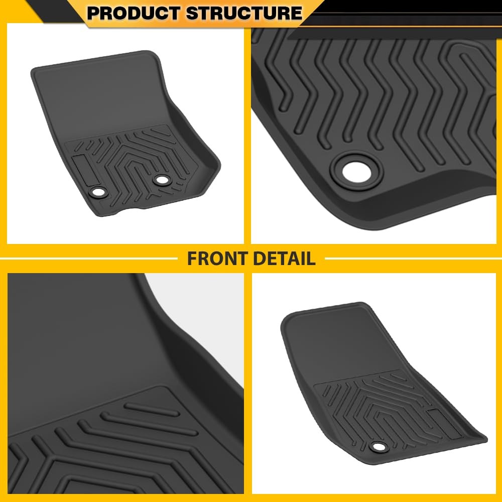 TPE Floor Mats for Jeep Wrangler JK 2013-2018 Unlimited 4Dr (Not JL/4XE) 3PCS