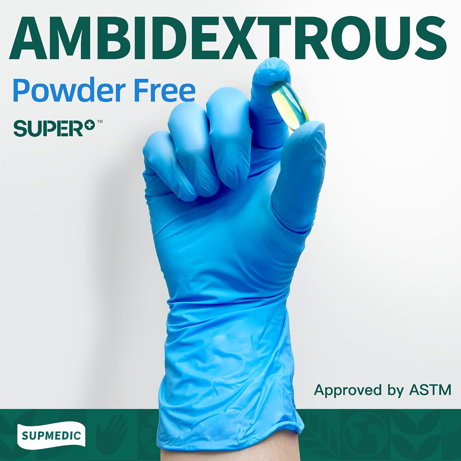 Supmedic Vinyl Disposable Exam Gloves, 4Mil Powder-Free Latex-Free Food Grade Co