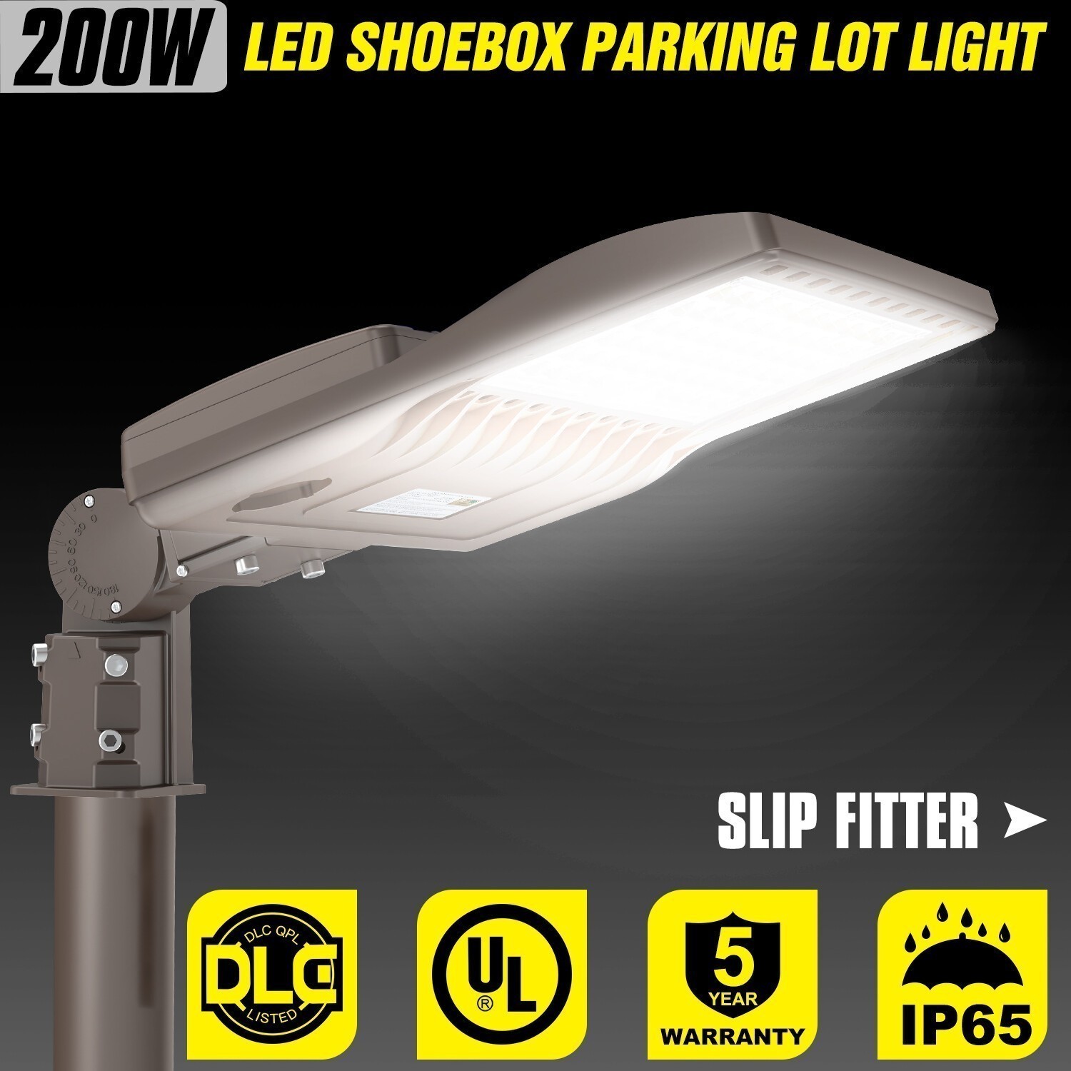 4PACK LED Stadium Light 200W Parking Lot Shoebox Street Security Flood Lighting